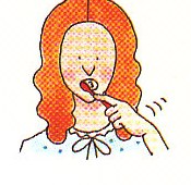 brushing her teeth