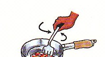 stirring the beef and onion