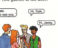 saying hello to people