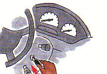 putting the key into the ignition