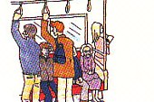 the train was crowded so he stood