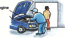 working on the engine
