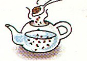 adding tea leaves to the teapot