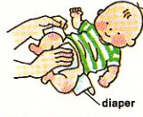changing the baby's diaper