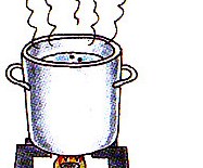 boiling water in another pan
