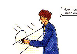 asking clerk postage