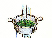 rinsing the broccoli