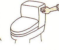 using the toilet