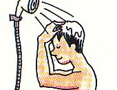 rinsing off with water