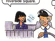 telling the driver where she wanted to go