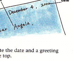 writing date and greeting
