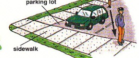 taking a shortcut across a parking lot
